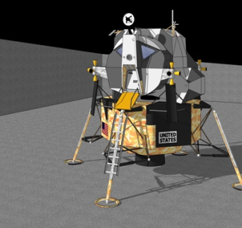 现代登月舱su模型