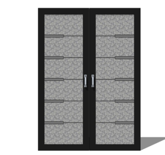 现代双开门su模型