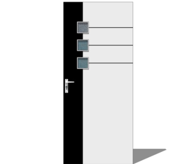 现代平开门su模型