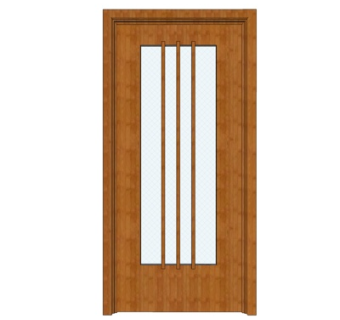 新中式平开门su模型