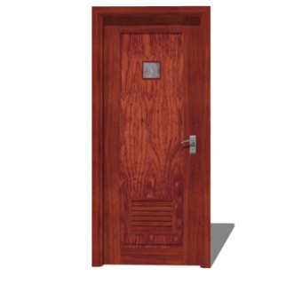 新中式平开门su模型