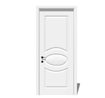 现代平开门su模型