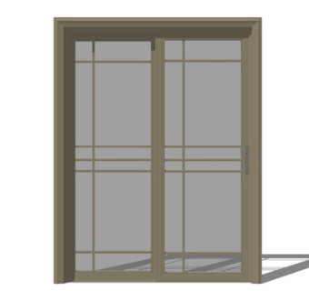 新中式推拉门su模型