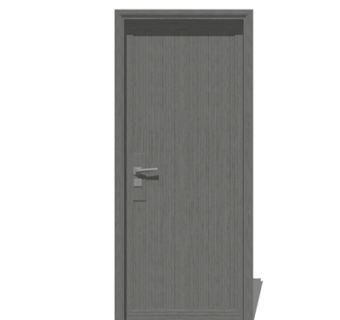 现代平开门su模型