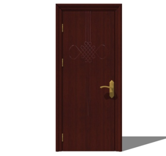 简欧平开门su模型