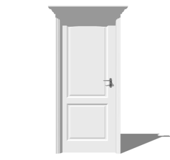 简欧平开门su模型