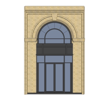 简欧门头su模型