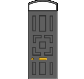 现代平开门su模型