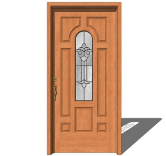 简欧平开门su模型