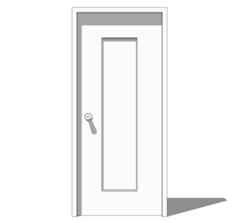 现代平开门su模型