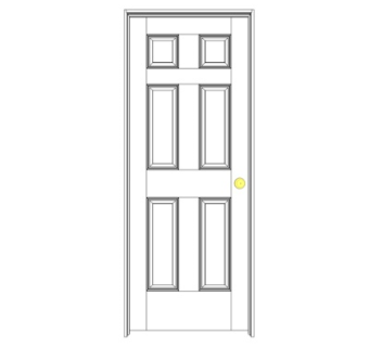 美式平开门su模型