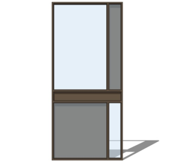 现代平开门su模型