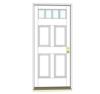 美式平开门su模型