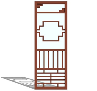 中式屏风su模型