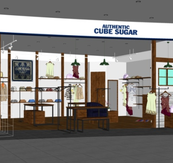 现代服饰专卖店su模型