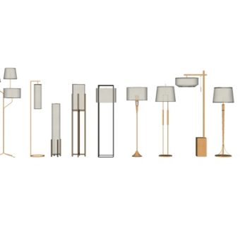 现代落地灯su模型