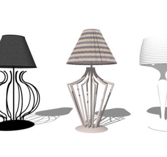 美式台灯su模型