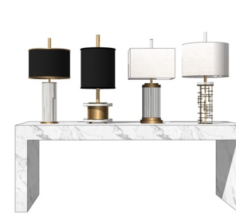 现代轻奢台灯su模型