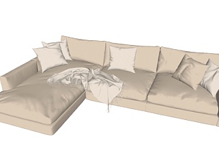 现代转角沙发su模型