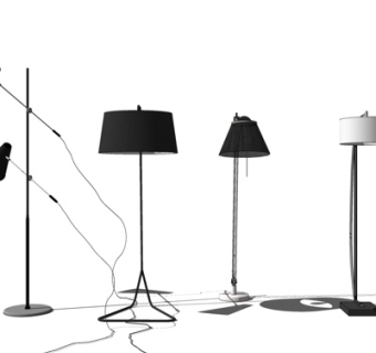 现代落地灯su模型