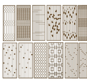 现代屏风su模型