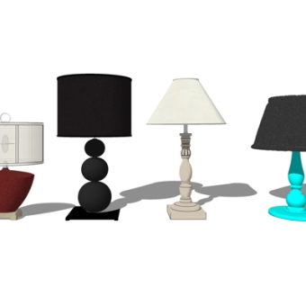 美式台灯su模型