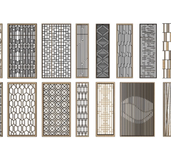 现代屏风su模型