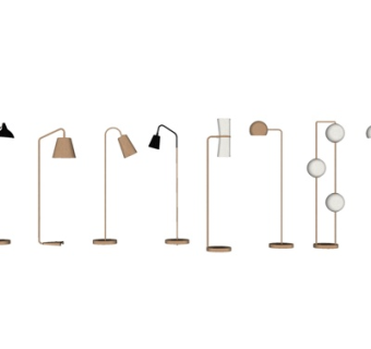 现代落地灯su模型