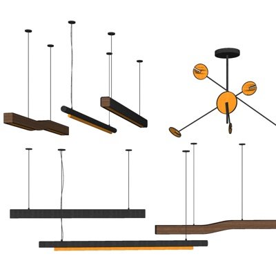 现代吊灯su模型