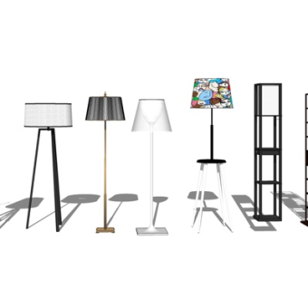 现代落地灯su模型