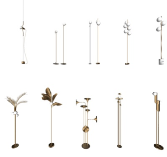 现代轻奢落地灯su模型