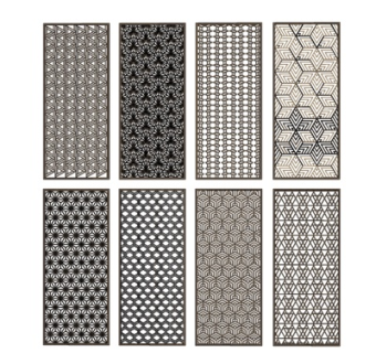 现代轻奢屏风su模型