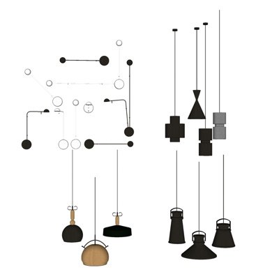 现代吊灯su模型