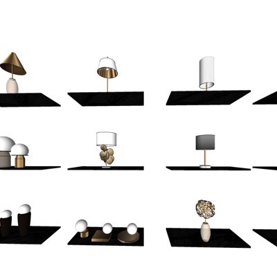 现代台灯su模型