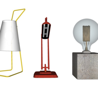 现代台灯su模型