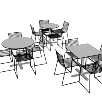 现代休闲桌椅su模型