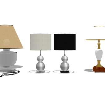 简欧台灯su模型