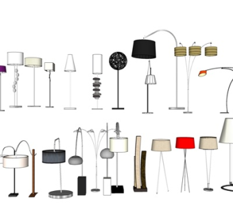 现代落地灯su模型