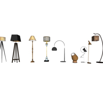 现代落地灯su模型