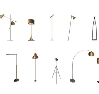 现代轻奢落地灯su模型