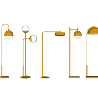 现代轻奢落地灯su模型