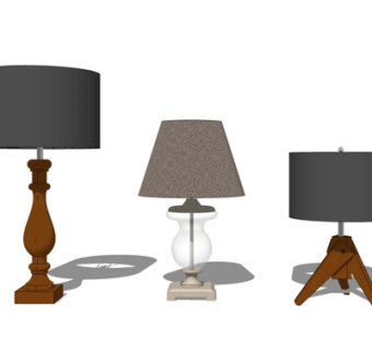 现代台灯su模型