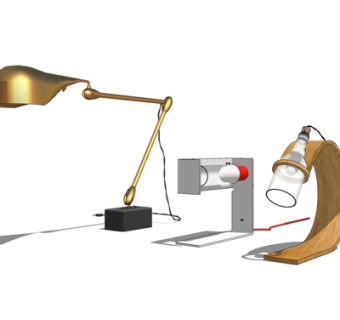 现代台灯su模型