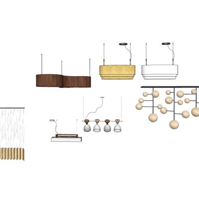现代吊灯su模型