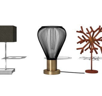 现代台灯su模型