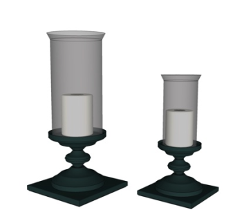 简欧烛台灯su模型