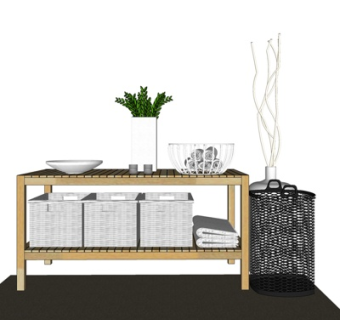 北欧边柜su模型