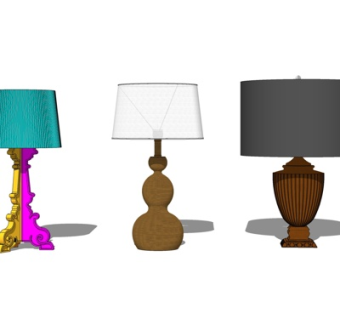 简欧台灯su模型