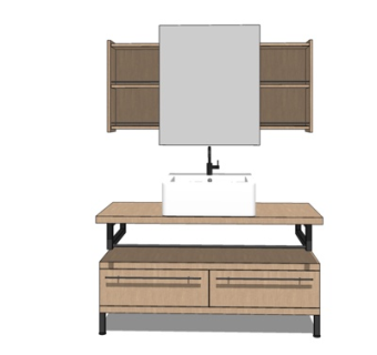 新中式洗手盆su模型