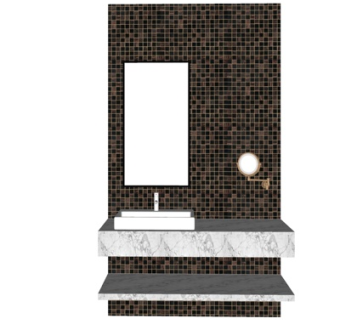 现代洗手盆su模型